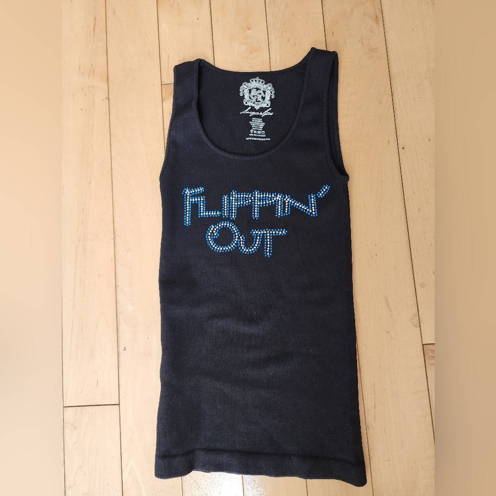 Top Sugarlips black "Flippin' Out" Teen size. One size fits all Nylon/spandex